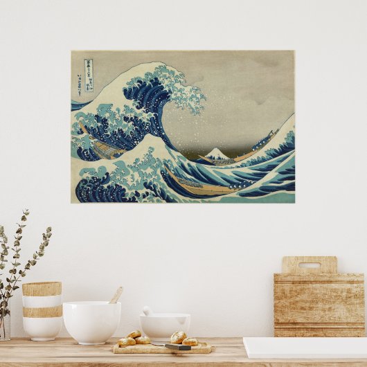 Great Wave langs Kanagawa Poster (Keuken)