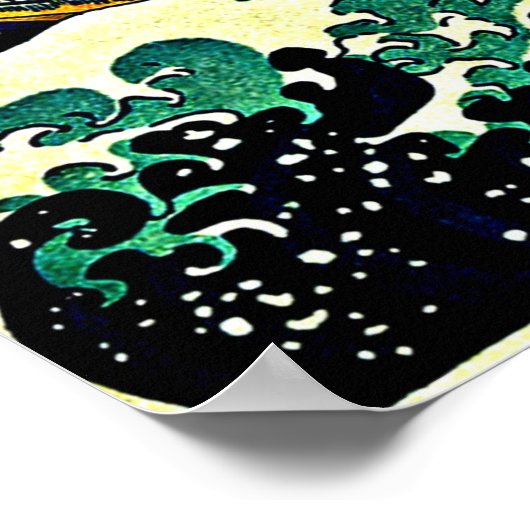 Great Wave langs Kanagawa Poster (Hoek)
