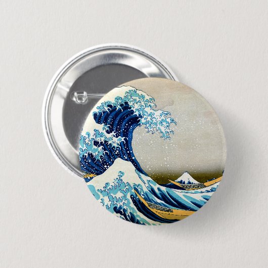 Great Wave langs Kanagawa Ronde Button 5,7 Cm (Voorkant /achterkant)