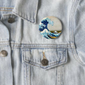Great Wave langs Kanagawa Ronde Button 5,7 Cm (In situ)