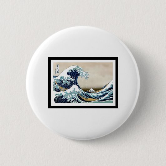 Great Wave langs Kanagawa Ronde Button 5,7 Cm (Voorkant)