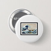 Great Wave langs Kanagawa Ronde Button 5,7 Cm (Voorkant /achterkant)