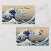GREAT WAVE MONOGRAM Blauw Visitekaartje (Voorkant / Achterkant)