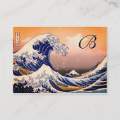 GREAT WAVE MONOGRAM Pearl Paper Visitekaartje (Achterkant)