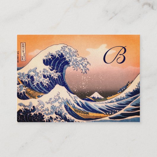 GREAT WAVE MONOGRAM Pearl Paper Visitekaartje (Achterkant)