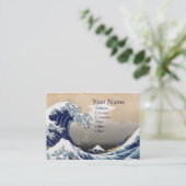 GREAT WAVE MONOGRAM Pearl Paper Visitekaartje (Staand voorkant)