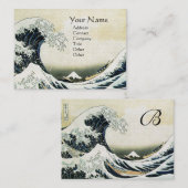 GREAT WAVE MONOGRAM Pearl Paper Visitekaartje (Voorkant / Achterkant)