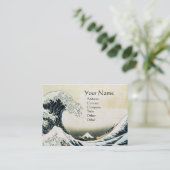 GREAT WAVE MONOGRAM Pearl Paper Visitekaartje (Staand voorkant)