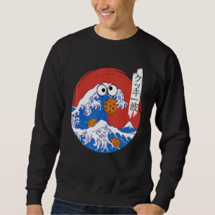 Great Wave Monster Eating Cookies Japanse Kanji C Trui