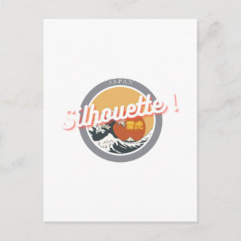 Great Wave & Neon Kanji – Retro Japanese Fuji Des2 Briefkaart