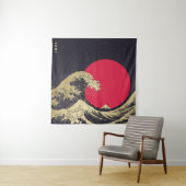 "Great Wave of kanagawa". Hokusai, Japanese wave i Wandkleed (In situ)