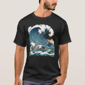 Great Wave Of Kanagawa Japanese Ukiyo e Men Women T-shirt (Voorkant)