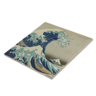 "Great Wave off Kanagawa" by Hokusai ceramic tile Tegeltje