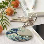 "Great Wave off Kanagawa" door Hokusai Sleutelhanger (Zijkant)