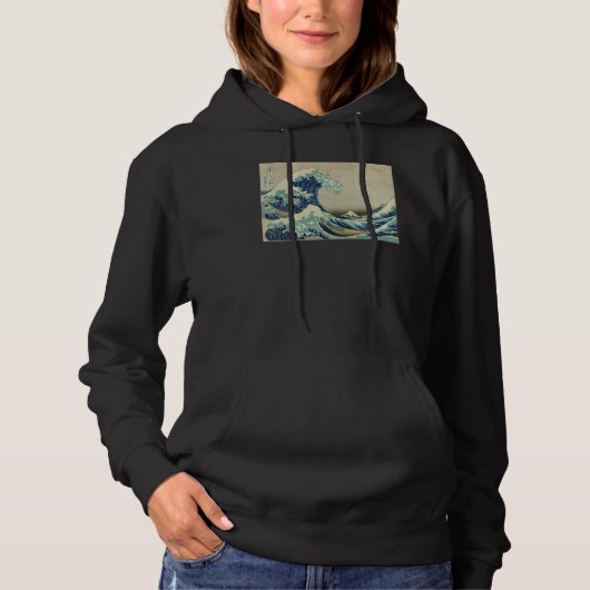 Great Wave Off Kanagawa Japanese Aesthetic Ukiyo e Hoodie (Voorkant)