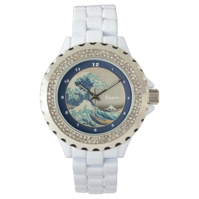 Great Wave off Kanagawa & Japans Kunsthorloge Japa Horloge (Voorkant)