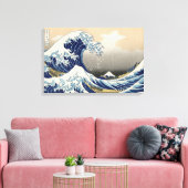Great Wave Off Kanagawa Japanse  stijl Canvas Afdruk (Insitu (Woonkamer))
