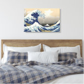 Great Wave Off Kanagawa Japanse  stijl Canvas Afdruk (Insitu (Slaapkamer))