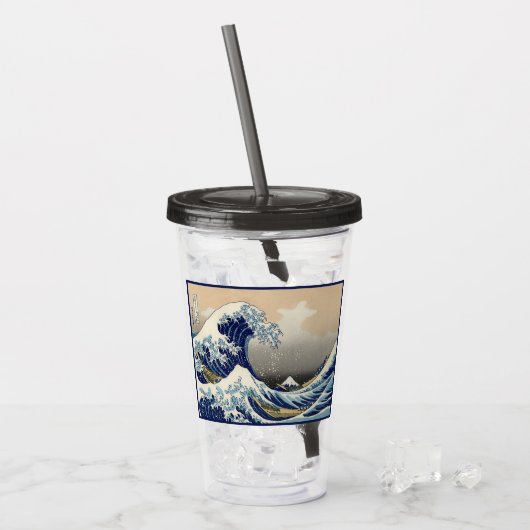 Great Wave off Kanagawa & Mount Fuji Japan Zee Acryl Drinkbeker (Voorkant ijs)
