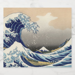 Great Wave off Kanagawa & Mount Fuji Japan Zee Bier Etiket