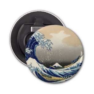Great Wave off Kanagawa & Mount Fuji Japan Zee Button Flesopener