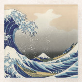 Great Wave off Kanagawa & Mount Fuji Japan Zee Glazen Onderzetter (Voorkant)