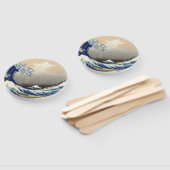 Great Wave off Kanagawa & Mount Fuji Japan Zee Handwaaier (Niet-gemonteerd)