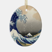 Great Wave off Kanagawa & Mount Fuji Japan Zee Keramisch Ornament (Rechts)