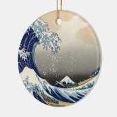 Great Wave off Kanagawa & Mount Fuji Japan Zee Keramisch Ornament (Links)