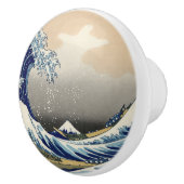 Great Wave off Kanagawa & Mount Fuji Japan Zee Keramische Knop (Rechts)