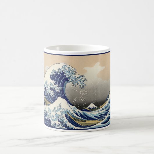 Great Wave off Kanagawa & Mount Fuji Japan Zee Koffiemok (Center)