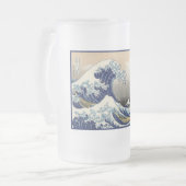 Great Wave off Kanagawa & Mount Fuji Japan Zee Matglas Bierpul (Voorkant links)