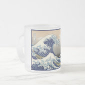 Great Wave off Kanagawa & Mount Fuji Japan Zee Matglas Koffiemok (Voorkant links)