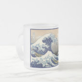 Great Wave off Kanagawa & Mount Fuji Japan Zee Matglas Koffiemok (Voorkant links)