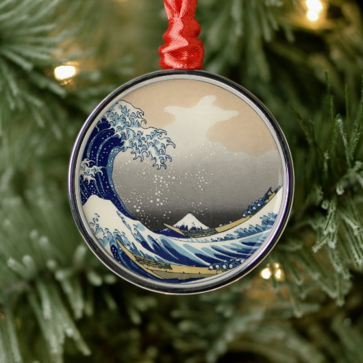 Great Wave off Kanagawa & Mount Fuji Japan Zee Metalen Ornament (Boom)