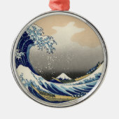 Great Wave off Kanagawa & Mount Fuji Japan Zee Metalen Ornament (Voorkant)