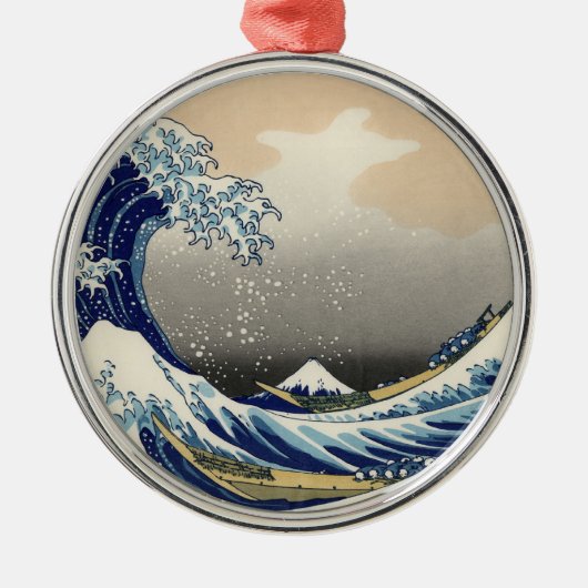 Great Wave off Kanagawa & Mount Fuji Japan Zee Metalen Ornament (Voorkant)