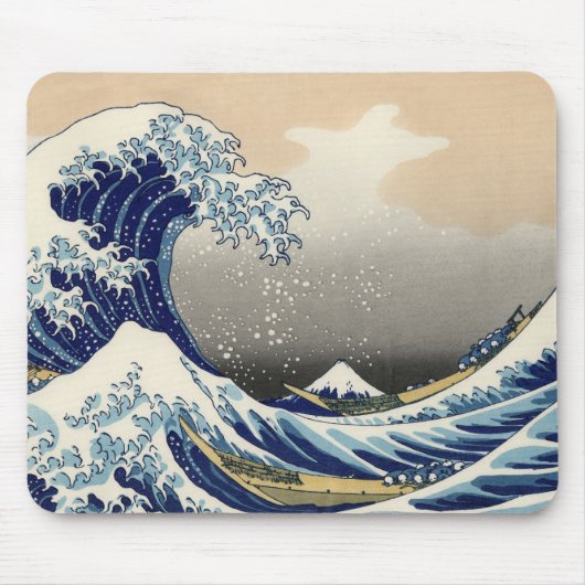 Great Wave off Kanagawa & Mount Fuji Japan Zee Muismat (Voorkant)