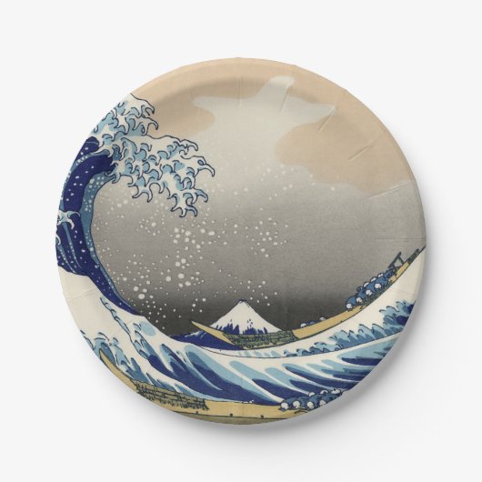 Great Wave off Kanagawa & Mount Fuji Japan Zee Papieren Bordje (Voorkant)