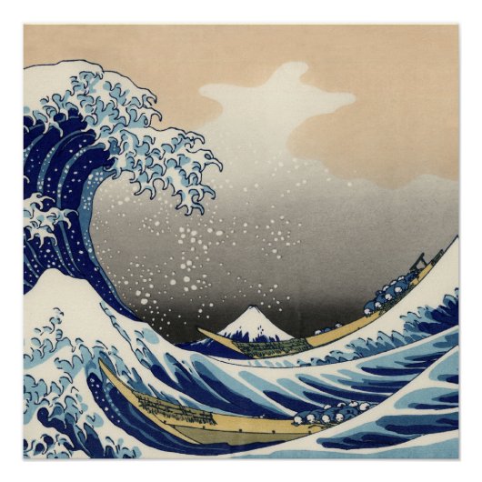 Great Wave off Kanagawa & Mount Fuji Japan Zee Perfect Poster (Voorkant)