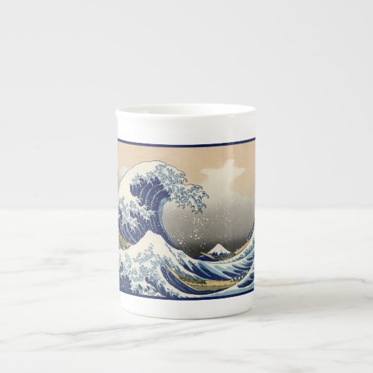 Great Wave off Kanagawa & Mount Fuji Japan Zee Porselein Kop (Voorkant)