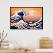 Great Wave off Kanagawa & Mount Fuji Japan Zee Poster (Keuken)