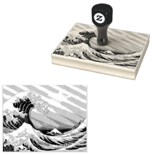 Great Wave off Kanagawa & Mount Fuji Japan Zee Rubberstempel