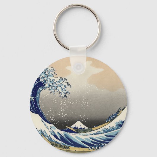 Great Wave off Kanagawa & Mount Fuji Japan Zee Sleutelhanger (Voorkant)