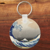 Great Wave off Kanagawa & Mount Fuji Japan Zee Sleutelhanger (Voorkant)