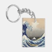 Great Wave off Kanagawa & Mount Fuji Japan Zee Sleutelhanger (Voorkant Links)