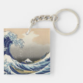 Great Wave off Kanagawa & Mount Fuji Japan Zee Sleutelhanger (Achterkant)
