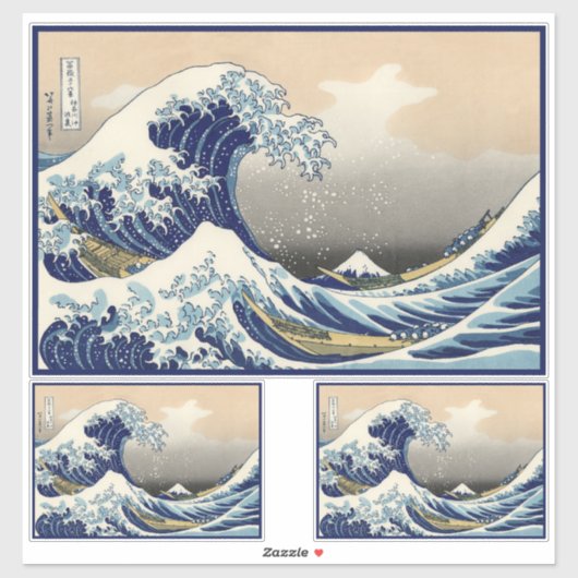 Great Wave off Kanagawa & Mount Fuji Japan Zee Sticker (Vel)