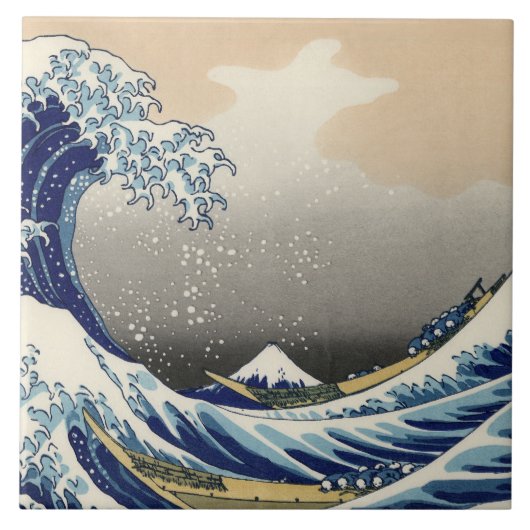 Great Wave off Kanagawa & Mount Fuji Japan Zee Tegeltje (Voorkant)