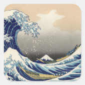 Great Wave off Kanagawa & Mount Fuji Japan Zee Vierkante Sticker (Voorkant)